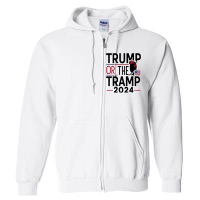 Trump Or The Tramp 2024 Funny Election Full Zip Hoodie