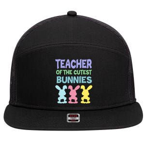 Teacher Of The Cutest Bunnies Easter Teacher Bunny Students Gift 7 Panel Mesh Trucker Snapback Hat