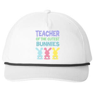 Teacher Of The Cutest Bunnies Easter Teacher Bunny Students Gift Snapback Five-Panel Rope Hat