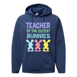 Teacher Of The Cutest Bunnies Easter Teacher Bunny Students Gift Performance Fleece Hoodie