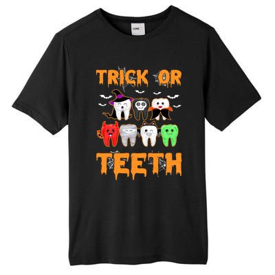 Trick Or Teeth Funny Dental Clinic Dentist Halloween Costume Gift Tall Fusion ChromaSoft Performance T-Shirt