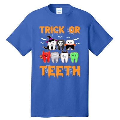 Trick Or Teeth Funny Dental Clinic Dentist Halloween Costume Gift Tall T-Shirt