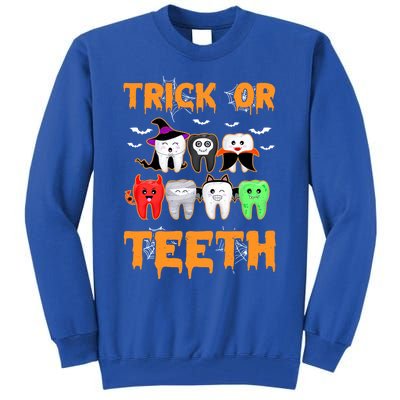 Trick Or Teeth Funny Dental Clinic Dentist Halloween Costume Gift Tall Sweatshirt