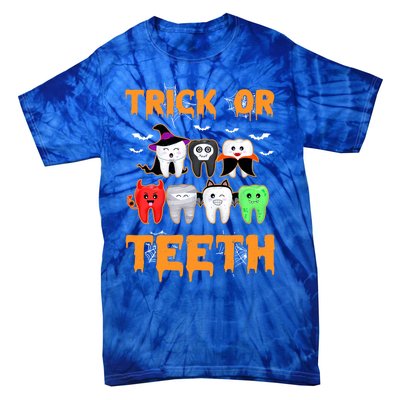 Trick Or Teeth Funny Dental Clinic Dentist Halloween Costume Gift Tie-Dye T-Shirt