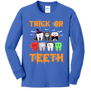 Trick Or Teeth Funny Dental Clinic Dentist Halloween Costume Gift Kids Long Sleeve Shirt