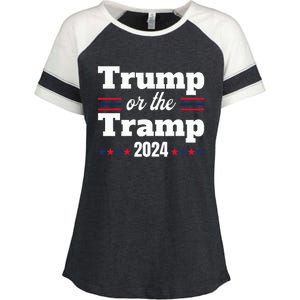 Trump Or The Tramp 2024 Funny Election Humor Enza Ladies Jersey Colorblock Tee