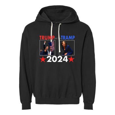 Trump Or The Tramp 2024 Vote For Trump Trump Vance 2024 Garment-Dyed Fleece Hoodie