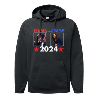 Trump Or The Tramp 2024 Vote For Trump Trump Vance 2024 Performance Fleece Hoodie