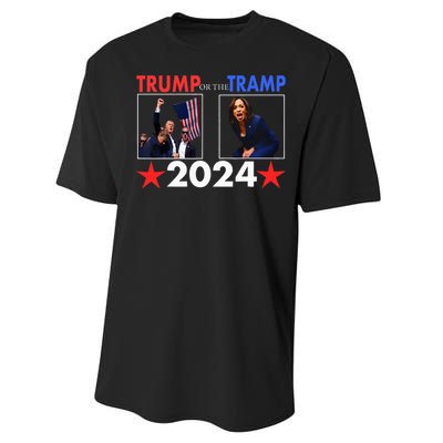 Trump Or The Tramp 2024 Vote For Trump Trump Vance 2024 Performance Sprint T-Shirt