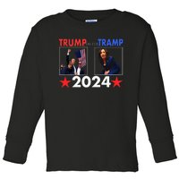 Trump Or The Tramp 2024 Vote For Trump Trump Vance 2024 Toddler Long Sleeve Shirt