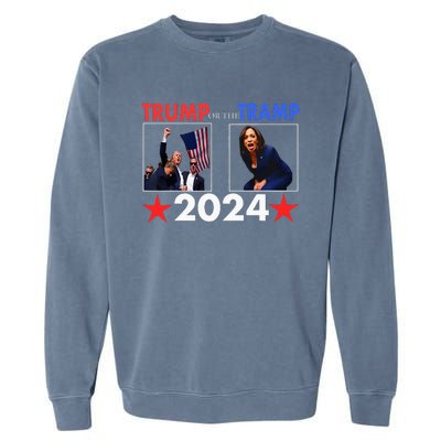 Trump Or The Tramp 2024 Vote For Trump Trump Vance 2024 Garment-Dyed Sweatshirt