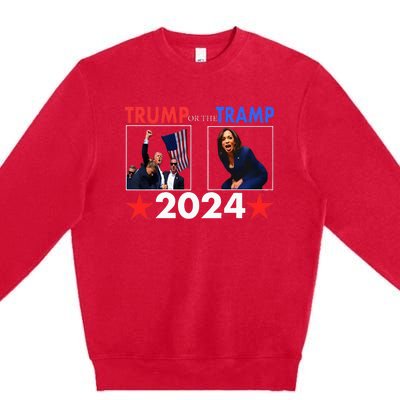 Trump Or The Tramp 2024 Vote For Trump Trump Vance 2024 Premium Crewneck Sweatshirt