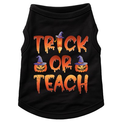 Trick Or Teach Funny Teacher Halloween Costume Teacher Doggie Tank