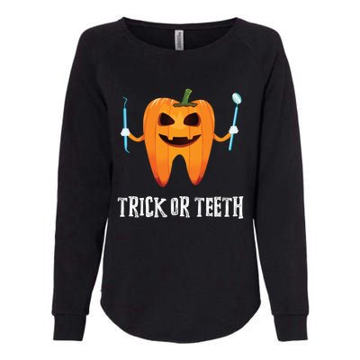 Trick Or Teeth Funny Dental Hygienist Dentist Rdh Halloween Funny Gift Womens California Wash Sweatshirt