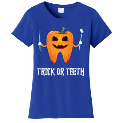 Trick Or Teeth Funny Dental Hygienist Dentist Rdh Halloween Funny Gift Women's T-Shirt