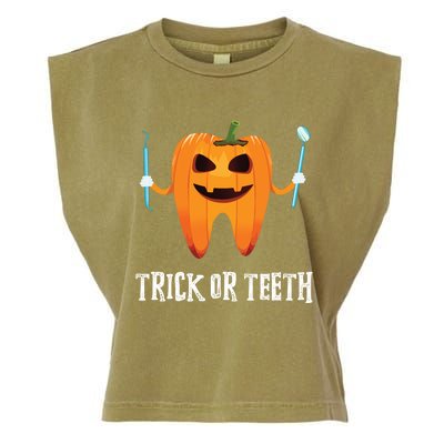 Trick Or Teeth Funny Dental Hygienist Dentist Rdh Halloween Funny Gift Garment-Dyed Women's Muscle Tee