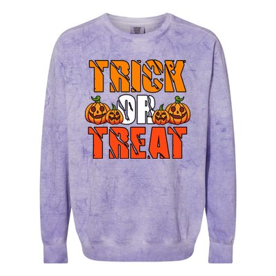 Trick Or Treat Halloween Festive Pumpkin Colorblast Crewneck Sweatshirt