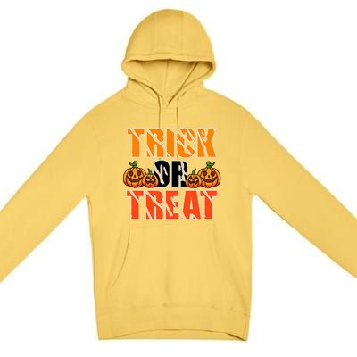 Trick Or Treat Halloween Festive Pumpkin Premium Pullover Hoodie