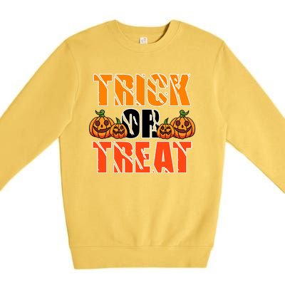 Trick Or Treat Halloween Festive Pumpkin Premium Crewneck Sweatshirt