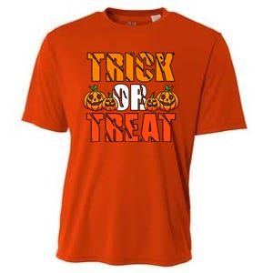 Trick Or Treat Halloween Festive Pumpkin Cooling Performance Crew T-Shirt