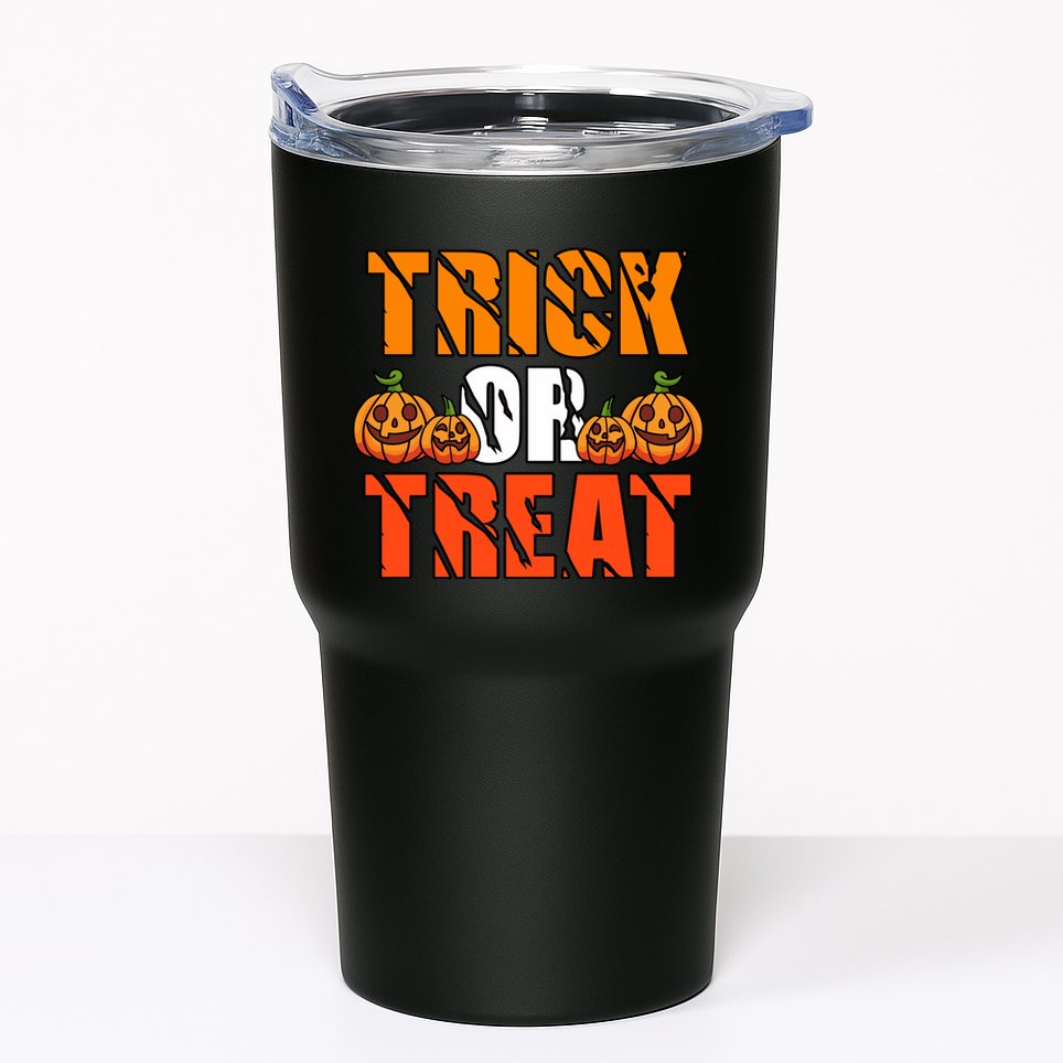 Trick Or Treat Halloween Festive Pumpkin Tumbler
