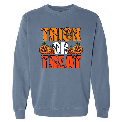 Trick Or Treat Halloween Festive Pumpkin Garment-Dyed Sweatshirt