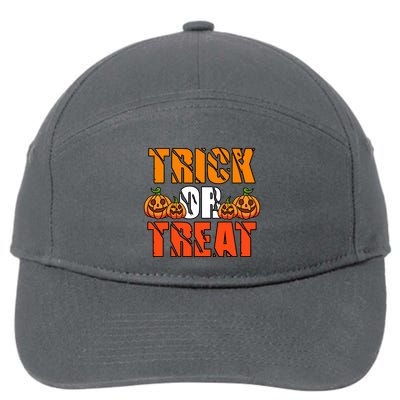 Trick Or Treat Halloween Festive Pumpkin 7-Panel Snapback Hat