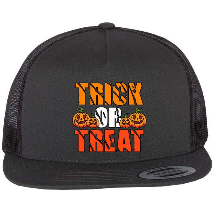Trick Or Treat Halloween Festive Pumpkin Flatbill Hat