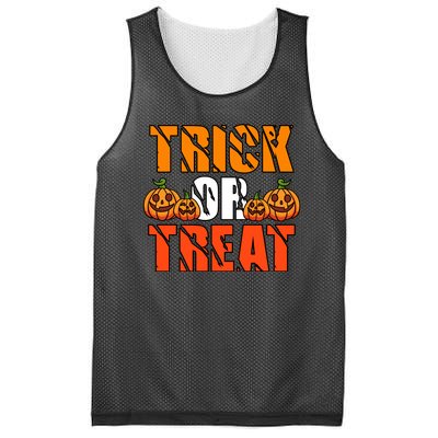 Trick Or Treat Halloween Festive Pumpkin Mesh Reversible Basketball Jersey Tank