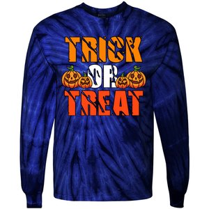 Trick Or Treat Halloween Festive Pumpkin Tie-Dye Long Sleeve Shirt