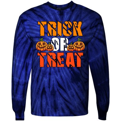 Trick Or Treat Halloween Festive Pumpkin Tie-Dye Long Sleeve Shirt