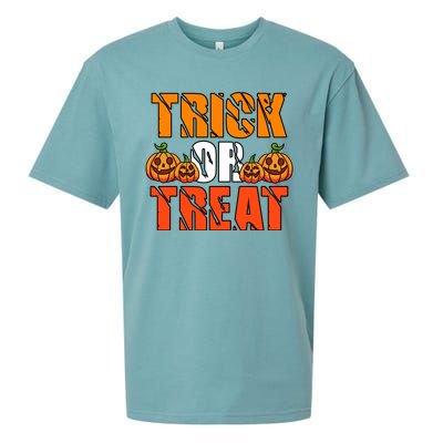 Trick Or Treat Halloween Festive Pumpkin Sueded Cloud Jersey T-Shirt