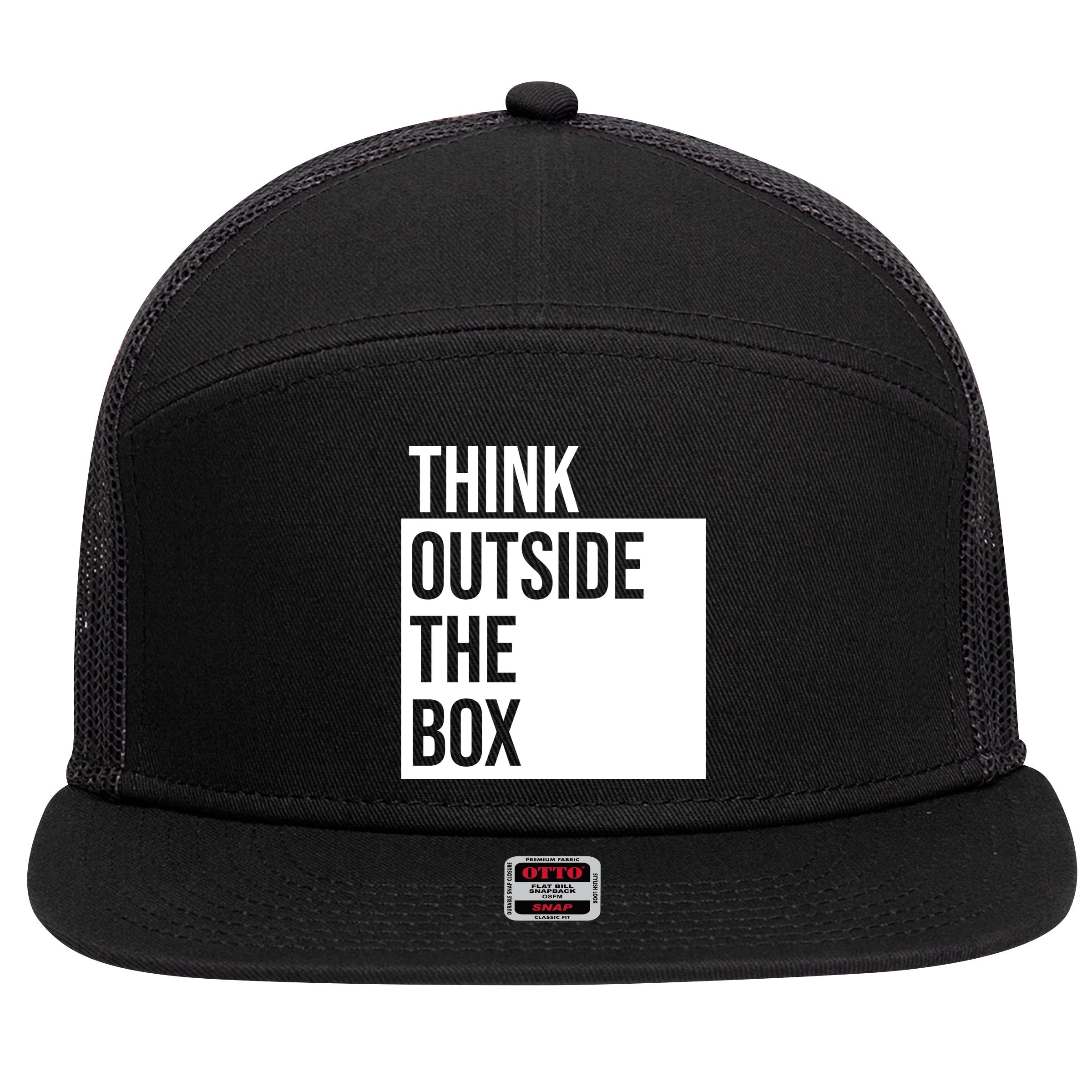 Think Outside The Box 7 Panel Mesh Trucker Snapback Hat