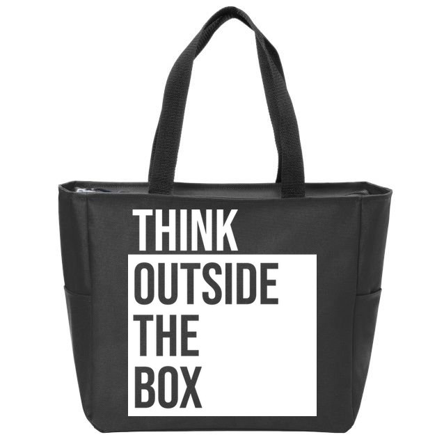Think Outside The Box Zip Tote Bag