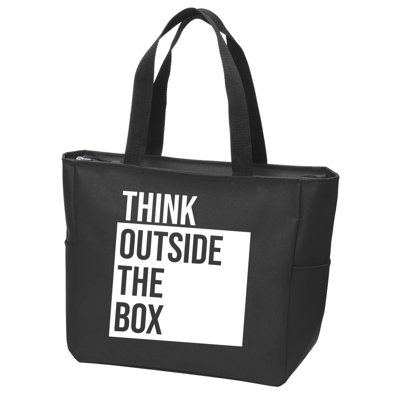 Think Outside The Box Zip Tote Bag