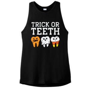 Trick Or Teeth Funny Dental Halloween Treat Dentist Gift Ladies PosiCharge Tri-Blend Wicking Tank