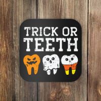 Trick Or Teeth Funny Dental Halloween Treat Dentist Gift Coaster