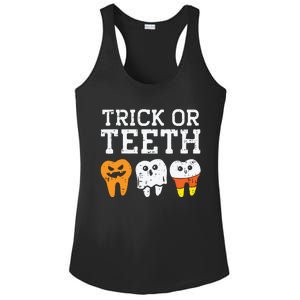 Trick Or Teeth Funny Dental Halloween Treat Dentist Gift Ladies PosiCharge Competitor Racerback Tank