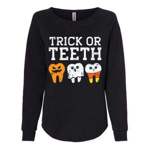 Trick Or Teeth Funny Dental Halloween Treat Dentist Gift Womens California Wash Sweatshirt