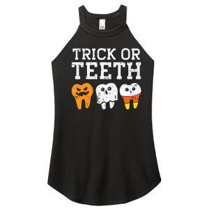 Trick Or Teeth Funny Dental Halloween Treat Dentist Gift Women's Perfect Tri Rocker Tank