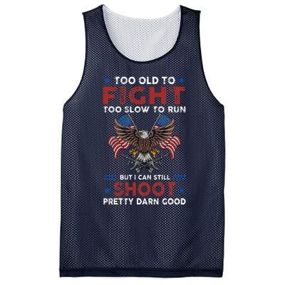 Too Old To Fight Too Slow To Run But I Can Still Shoot Mesh Reversible Basketball Jersey Tank