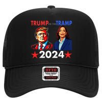 Trump Or The Tramp 2024 Vote For Trump Trump Vance 2024 High Crown Mesh Back Trucker Hat