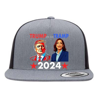 Trump Or The Tramp 2024 Vote For Trump Trump Vance 2024 Flat Bill Trucker Hat