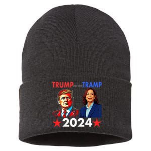 Trump Or The Tramp 2024 Vote For Trump Trump Vance 2024 Sustainable Knit Beanie