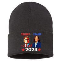 Trump Or The Tramp 2024 Vote For Trump Trump Vance 2024 Sustainable Knit Beanie