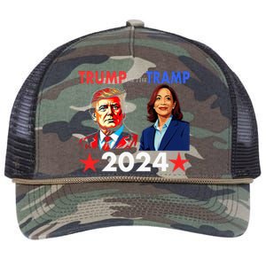 Trump Or The Tramp 2024 Vote For Trump Trump Vance 2024 Retro Rope Trucker Hat Cap