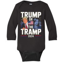 Trump Or The Tramp 2024 Vote For Trump Trump Vance 2024 Baby Long Sleeve Bodysuit