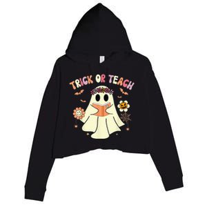 Trick Or Teach Funny Teacher Halloween Shirts Wo Costume Crop Fleece Hoodie