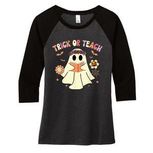 Trick Or Teach Funny Teacher Halloween Shirts Wo Costume Women's Tri-Blend 3/4-Sleeve Raglan Shirt