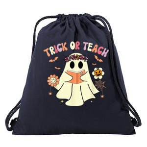 Trick Or Teach Funny Teacher Halloween Shirts Wo Costume Drawstring Bag